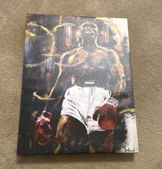 D. Gnat Signed Boxing Boxer Canvas Painting Contemporary Sports Art Unframed