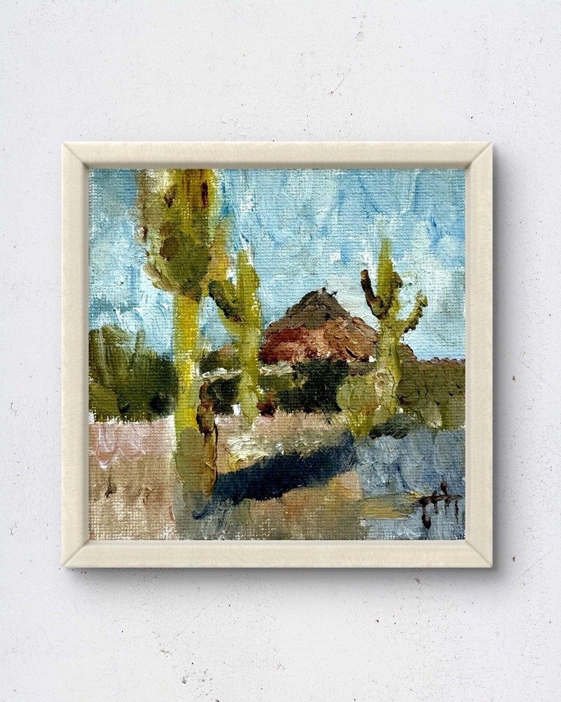 Desert 4×4 original oil painting impressionist Arizona Home Decor