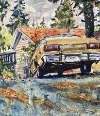 ORIGINAL Small Watercolor Painting „Twin Peaks,California“ 6″ x 9″ NOT A PRINT
