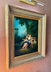 Original Framed Oil Painting Reproduction of Francois Boucher’s “Lover’s Tryst”
