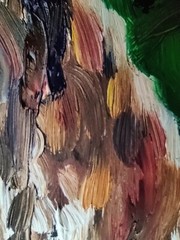 Owl Original Oil Painting Forest Trees Animals Hand Painted Bird Art 12×8 inches