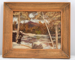 Framed Collage Natural Flora Botanical Pansy Stockton „Canjilon Lake“ Mountains