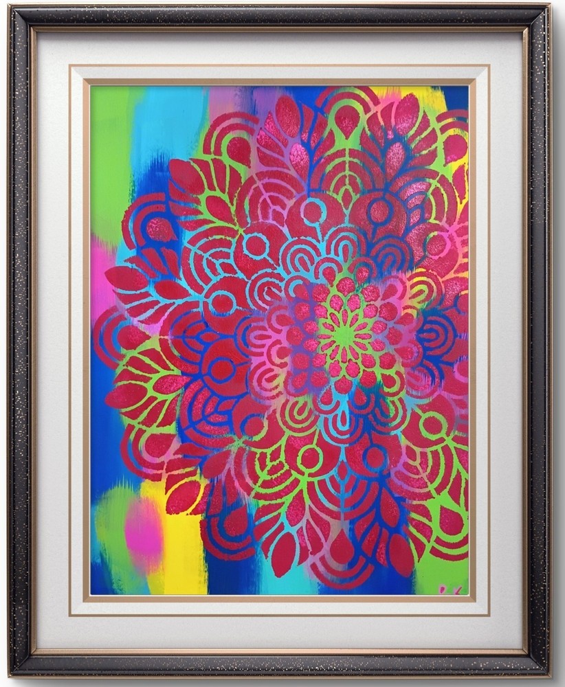 Colorful Bold Mandala 9×12 Thick Paper Original Art Abstract Expressionism