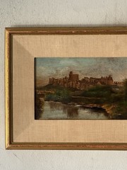 FREDERICK SCARBOROUGH ANTIQUE LANDSCAPE OIL PAINTING OLD KENILWORTH CASTLE UK