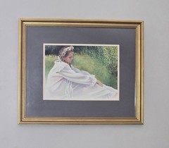 Vonnie Whitworth Original Watercolor “The Garland” – 20×24 Framed Art – Virginia