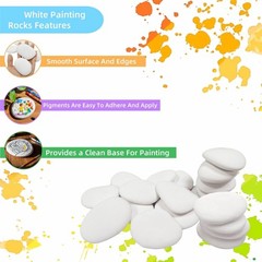 32PCS White Rocks for Painting, Medium & Small Rocks to Paint, Flat Painting Roc