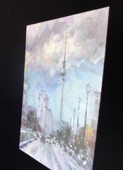Gerry Miller – „TV Tower Berlin“, acrylic paint. Landscape. 30×40 cm – Without frame.