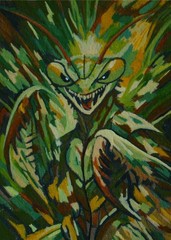 Praying Mantis an ACEO 2.5″x3.5″ Original Acrylic