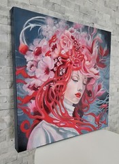 Original Oil/Gallery 1.5 in wrap canvas painting* 18 x 18 in*THE FLOW* signed