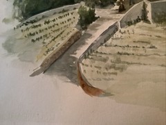 Large Original Watercolor By Artist Bylinsky. 22 X 30”.