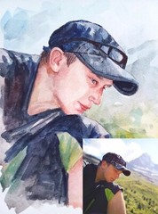 Custom Watercolor Portrait from Photo | Couple, Kids Personalized 8×12 inch