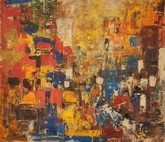 Oil on canvas painting by prominent artist Shafic Abboud (Lebanon, 1926-2004)