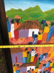 LAURENT CASIMIR Original MODERN SURREALIST LANDSCAPE Vintage Haiti Oil & Board