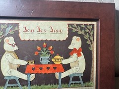 Sandra Gilpin Scherenschnitte „Tea For Two“ Folk Art – Signed And Framed