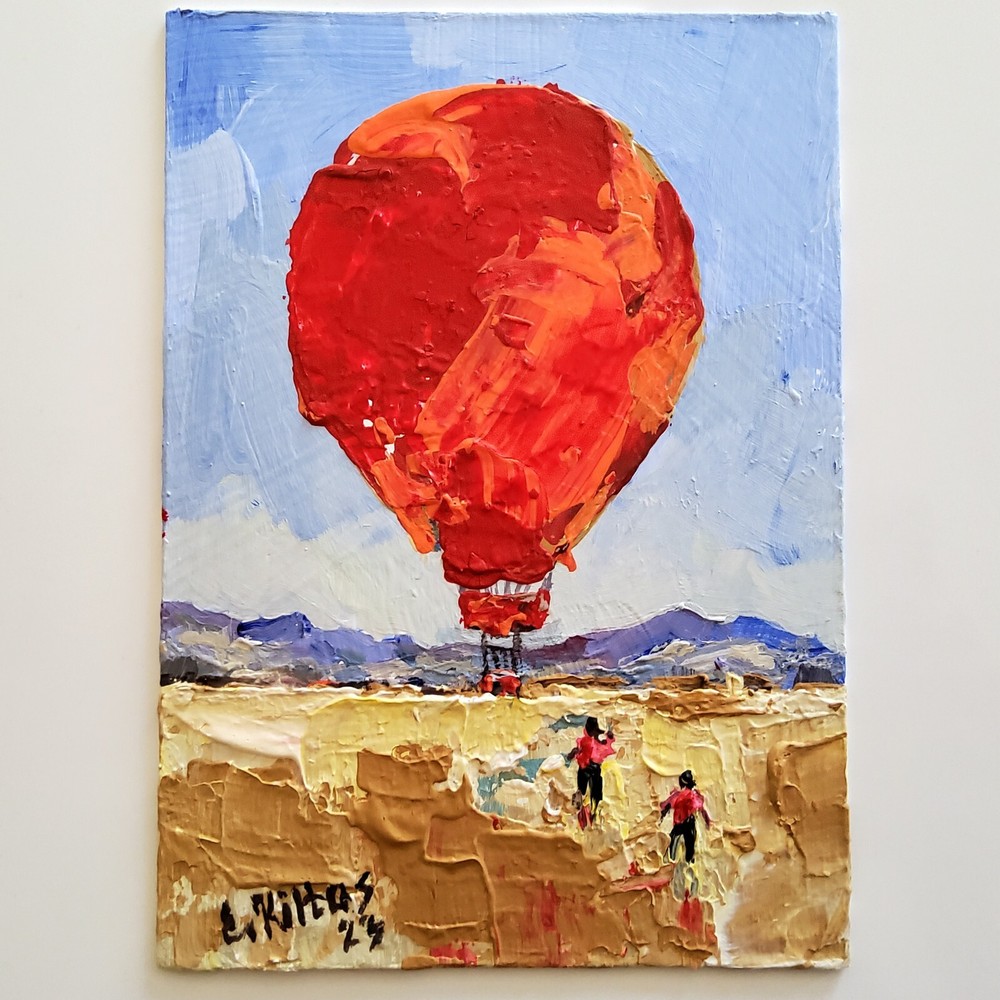 Original Painting Aerostat Cappadocia Journey Acrylic Modern Wall Art Hand made