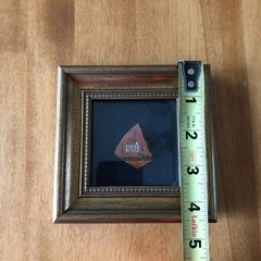 Hand Painted Folk Art Farmhouse Cabin Red Slate? Framed Unique Country 4 1/2″