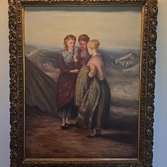 Original Howard Pyle Oil Painting with Biography and rare Biliolograpy.