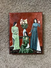 ORIGINAL OIL PAINTING VIETNAMESE WOMEN ON STRETCH CANVAS SIGNED 8×10
