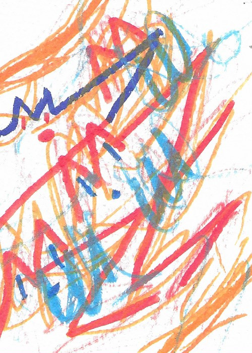 ACEO ATC CARD „Wolfpack“ REASOR Original Abstract Painting 2.5×3.5