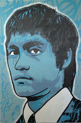 Golden Karats painting / Bruce Lee Painting / banksy stik Alec M warhol kaws