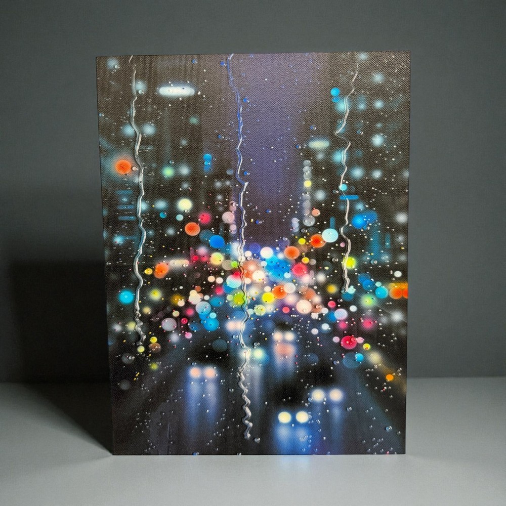 Cityscape 9×12 Canvas Print Mounted on Wood Panel Ready to Hang Art Decor