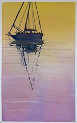 SAILING ORIGINAL HAND PAINTED 11×7″ WATERCOLOR PAINTING ON PAPER