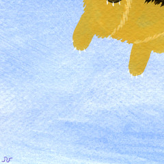 Flying Cat Bee Painting, Whimsical Animal Art 8×10