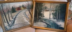 Vintage Charles E.D. Rodick Paintings Pair RARE New England