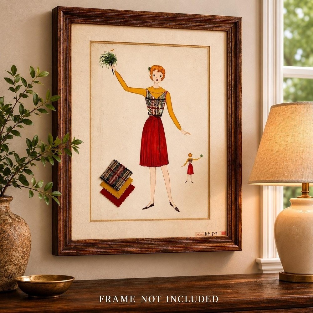 1963 Scholastic Art Fashion Illustration – Fabric Swatches – Ohio H.M. Award