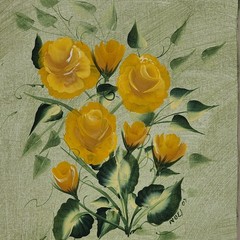Oil Painting Yellow Roses Floral Still Life Signed Noel 2007 Framed Art 16×20