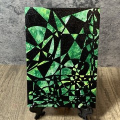 Original 5″ X 7″ Abstract Acrylic Painting On Canvas Panel With Easel
