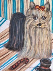 Yorkshire Terrier New Yorkie Original 9×12 Painting by Artist KSams Dog Pop Art