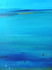 Painting Original Art Waterscape On Wood Wall Decor Imaginary Seascape BIN