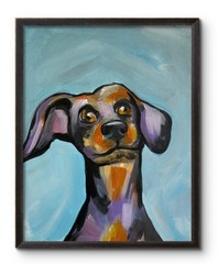 Weinersnitchel Dog 14×11 Modern Weiner Dog Art Collectible Interior Design