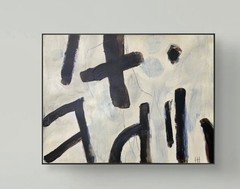 Black+White Expressionist 9×12 Acrylic Painting Paper Wall Art, Holly Hammond