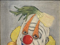 🔥 Vintage Old Outsider NIGHTMARE Vegetable Pogo CLOWN Circus FREAK Oil Painting