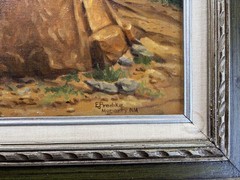 Eugene Predika Oil on Canvas Native American Pueblo Signed Very Good Condition