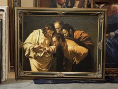 Caravaggio oil on canvas “The Incredulity of Saint Thomas” 30″x40 Inches