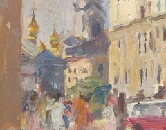 Oil painting Kharkiv Ukrainian painter Unframed Decor original landscape art