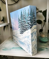 Original acrylic landscape duplex paintings long distance relations gift art