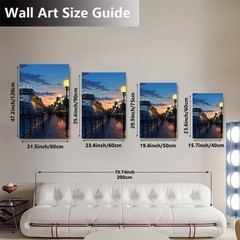Cruise Ship Sunset Canvas Wall Art Harbor City Travel Decor Print Framed 8*12in