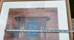 Nicole Herz Framed Art “Barn Window” Oil On Gessoed Paper 2001 Bar Harbor Maine