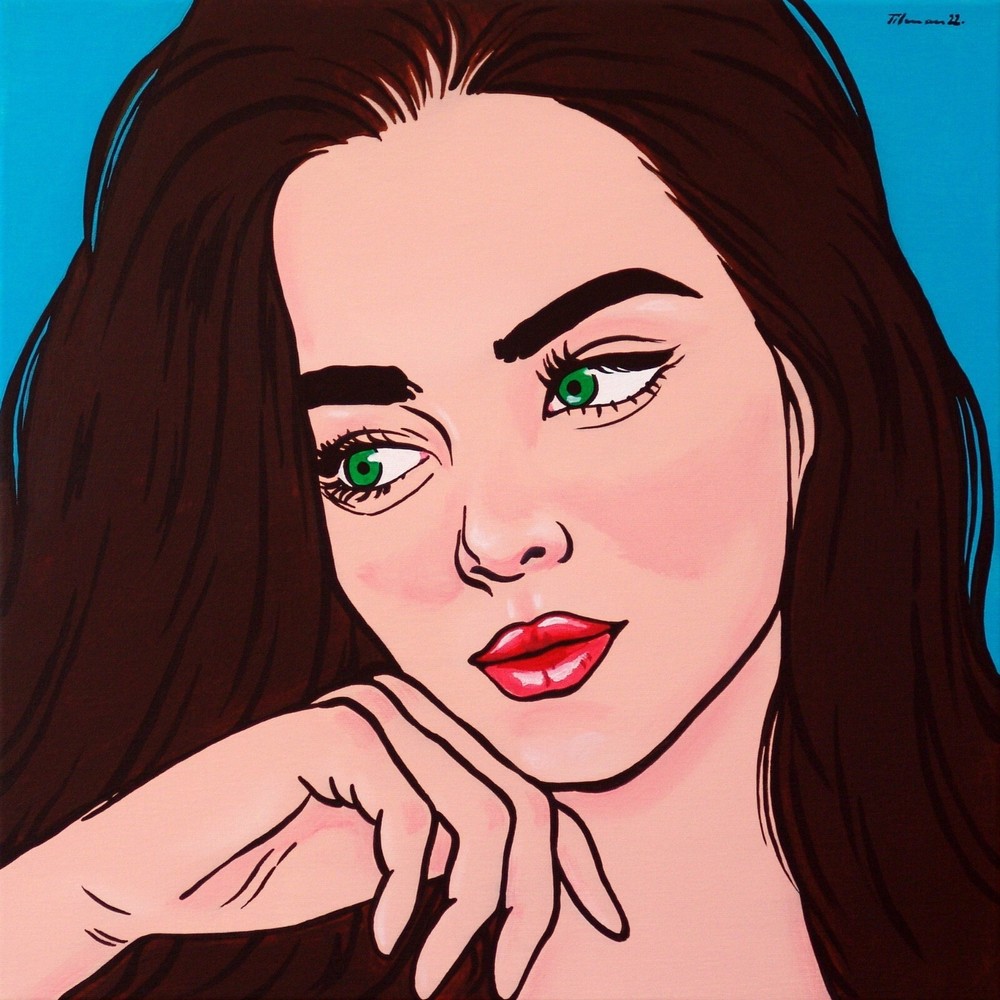 Tim Tilmann – Thoughtful Woman, 2022 Painting Acrylic/Canvas/Stretcher 50x50cm
