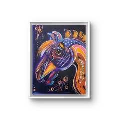 Original Horse Painting 14 x 11 Acrylic Modern Art Home Decor Wall Art