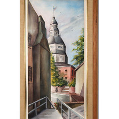Vintage Annapolis State House Watercolor Signed Michelle Lemay Flesher