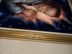 Painting by Ronald Scott McDowell – Lou Rawls “The Universal Star” 1989 – 44×32”