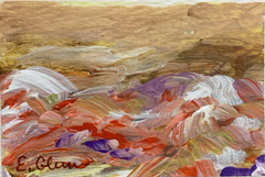 ACEO Original Painting Abstract Landscape Impressionism Acrylic on Paper