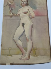 Antique Painting Pretty Woman Women Female Model Mystery Illustration 1930’s LOT