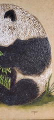 Panda Oil/Acrylic paintings original Framed animal Nature 24″x26″ signed Cooper