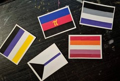 “DEMISEXUAL” PRIDE 1 MM#114-ACEO SIGNED PRIDE FLAG OOAK ACRYLIC LGBTQ PAINTING